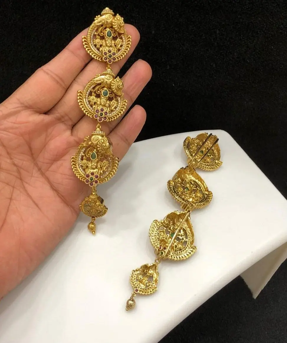 Kempu with AD Stone Nakshi Small Hair Choti